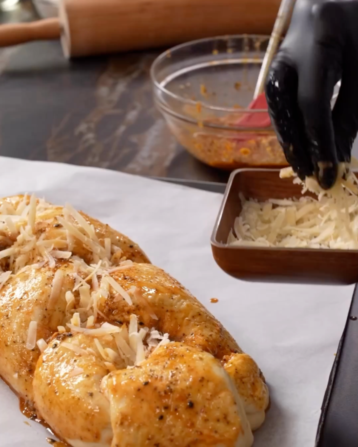 Braided Garlic Parmesan Herb Bread 