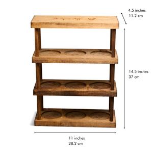 RUSTIC BEECH WOOD SPICE RACK