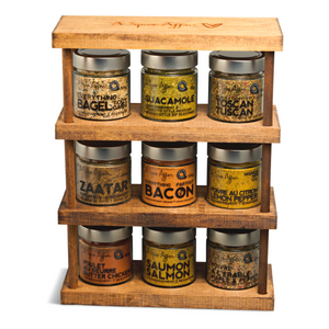 RUSTIC BEECH WOOD SPICE RACK